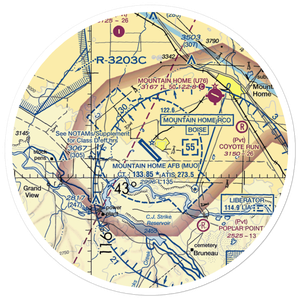 Mountain Home Air Force Base (MUO) VFR Sectional Sticker (30 mile)