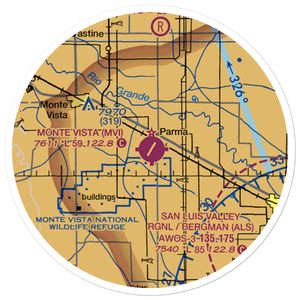 Monte Vista Municipal Airport (MVI) VFR Sectional Sticker (20 mile)
