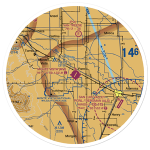 Monte Vista Municipal Airport (MVI) VFR Sectional Sticker (30 mile)