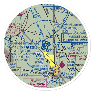 Grant County International Airport (MWH) VFR Sectional Sticker (20 mile)