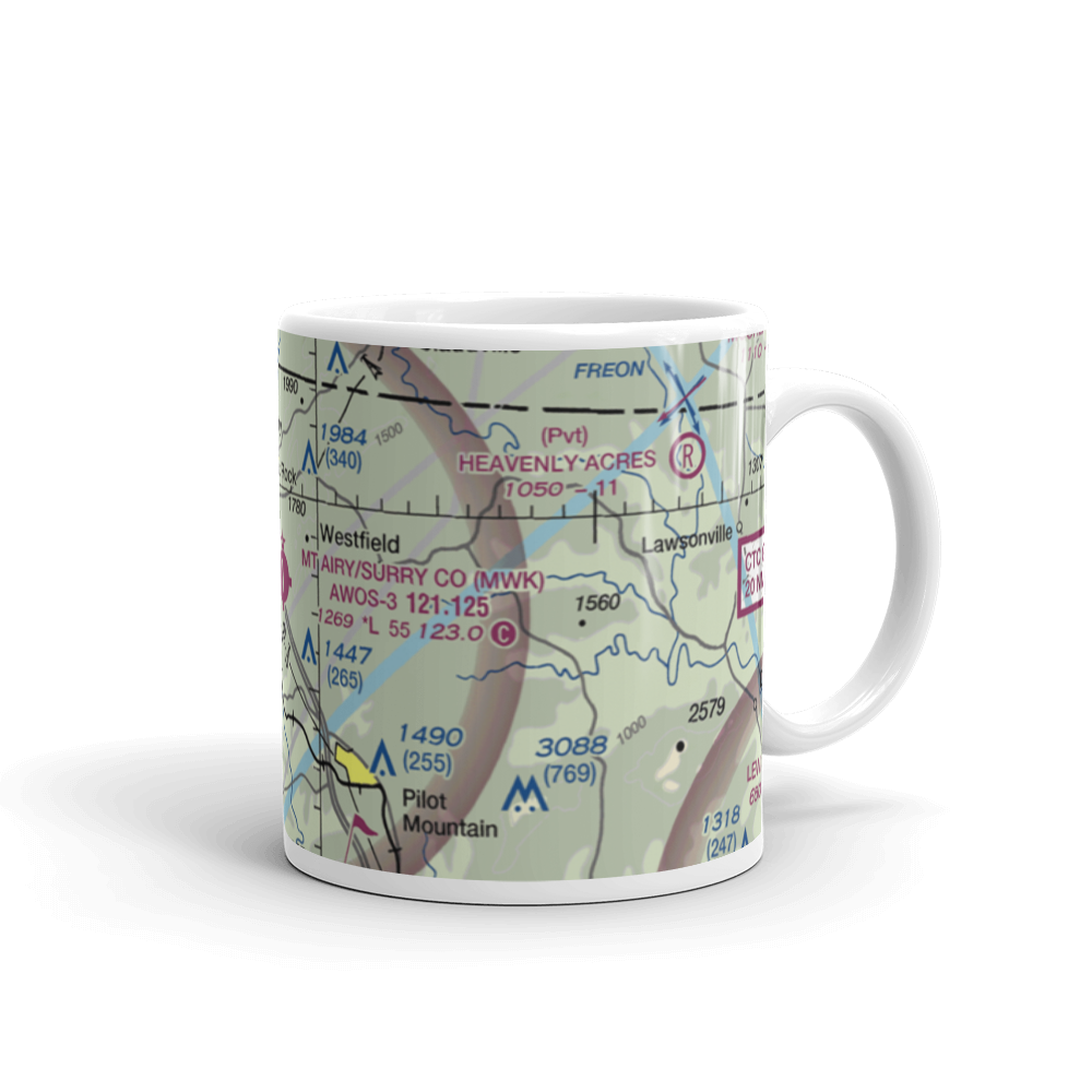 Mount Airy Surry County Airport (MWK) VFR Sectional  Mug 