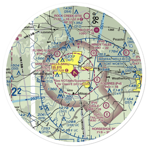 Mineral Wells Airport (MWL) VFR Sectional Sticker (30 mile)