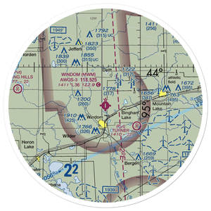 Windom Municipal Airport (MWM) VFR Sectional Sticker (30 mile)