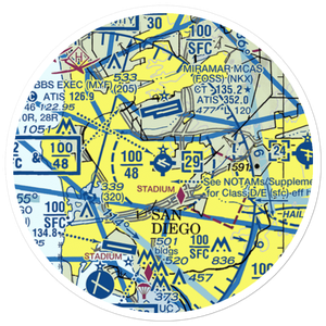 Montgomery-Gibbs Executive Airport (MYF) VFR Sectional Sticker (20 mile)