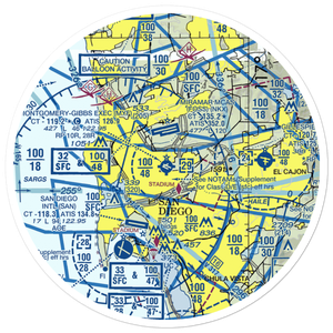 Montgomery-Gibbs Executive Airport (MYF) VFR Sectional Sticker (30 mile)