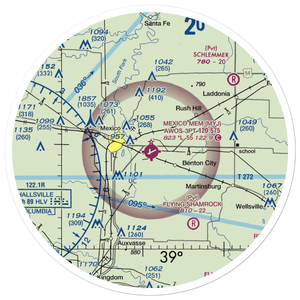 Mexico Memorial Airport (MYJ) VFR Sectional Sticker (30 mile)