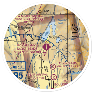 McCall Municipal Airport (MYL) VFR Sectional Sticker (20 mile)