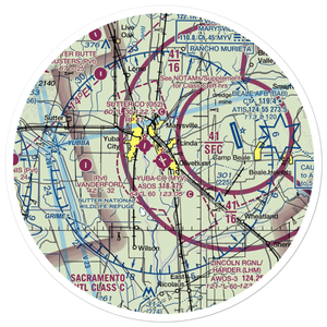 Yuba County Airport (MYV) VFR Sectional Sticker (30 mile)