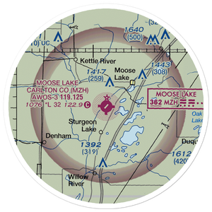 Moose Lake Carlton County Airport (MZH) VFR Sectional Sticker (20 mile)
