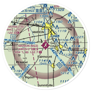 Marion Municipal Airport (MZZ) VFR Sectional Sticker (20 mile)