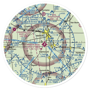 Marion Municipal Airport (MZZ) VFR Sectional Sticker (30 mile)