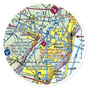 Lakewood Airport (N12) VFR Sectional Sticker (20 mile)