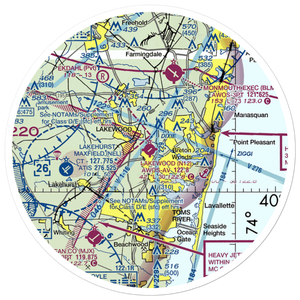 Lakewood Airport (N12) VFR Sectional Sticker (30 mile)