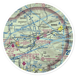 Bloomsburg Municipal Airport (N13) VFR Sectional Sticker (30 mile)