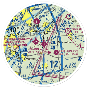 Flying W Airport (N14) VFR Sectional Sticker (20 mile)