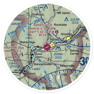 Sidney Municipal Airport (N23) VFR Sectional Sticker (20 mile)