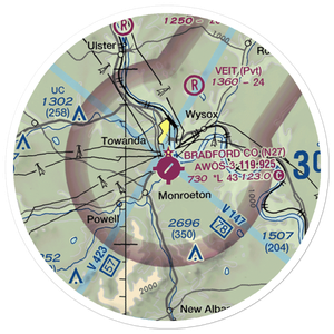 Bradford County Airport (N27) VFR Sectional Sticker (20 mile)