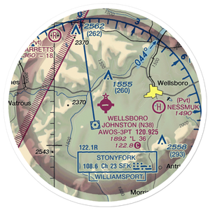 Wellsboro Johnston Airport (N38) VFR Sectional Sticker (20 mile)