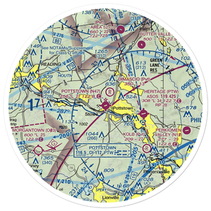 Pottstown Municipal Airport (N47) VFR Sectional Sticker (30 mile)