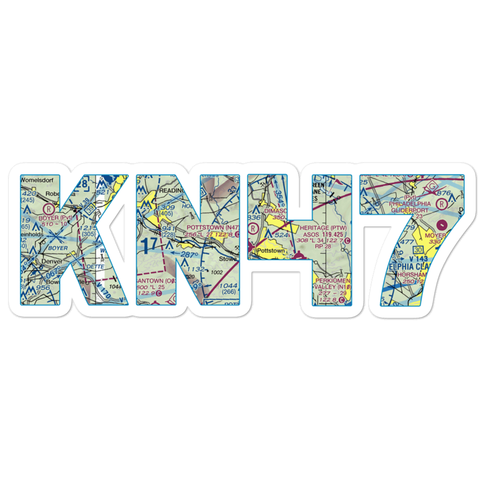 Pottstown Municipal Airport (N47) VFR Sectional Sticker 