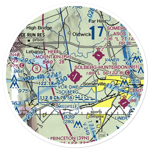 Solberg Hunterdon Airport (N51) VFR Sectional Sticker (20 mile)