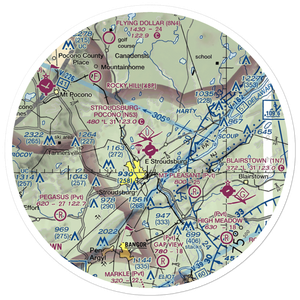 Stroudsburg Pocono Airport (N53) VFR Sectional Sticker (30 mile)