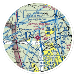 New Garden Airport (N57) VFR Sectional Sticker (20 mile)