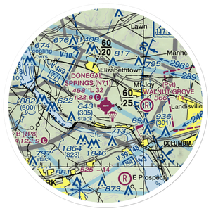 Donegal Springs Airpark (N71) VFR Sectional Sticker (20 mile)
