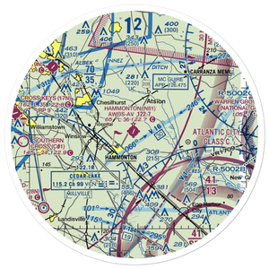 Hammonton Municipal Airport (N81) VFR Sectional Sticker (30 mile)