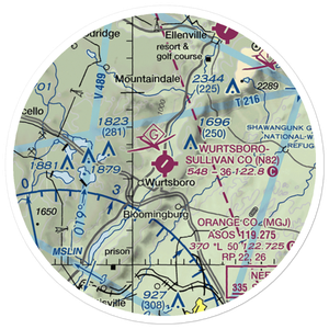 Wurtsboro Sullivan County Airport (N82) VFR Sectional Sticker (20 mile)