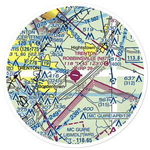 Trenton Robbinsville Airport (N87) VFR Sectional Sticker (20 mile)