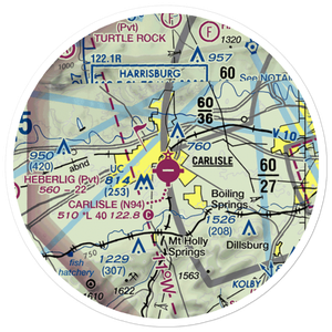 Carlisle Airport (N94) VFR Sectional Sticker (20 mile)