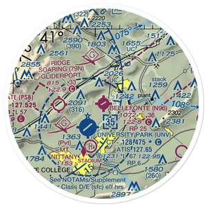 Bellefonte Airport (N96) VFR Sectional Sticker (20 mile)