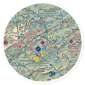 Bellefonte Airport (N96) VFR Sectional Sticker (30 mile)