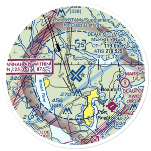 Beaufort MCAS - Merritt Field (NBC) VFR Sectional Sticker (20 mile)