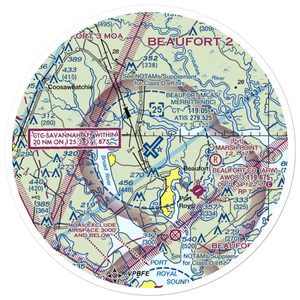 Beaufort MCAS - Merritt Field (NBC) VFR Sectional Sticker (30 mile)