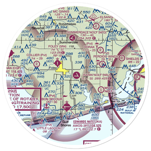 Naval Outlying Field Barin (NBJ) VFR Sectional Sticker (30 mile)