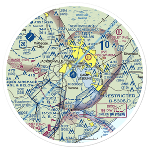 New River MCAS /H/ /Mccutcheon Fld/ Airport (NCA) VFR Sectional Sticker (30 mile)