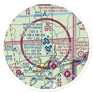 Whiting Field Naval Air Station South Airport (NDZ) VFR Sectional Sticker (20 mile)