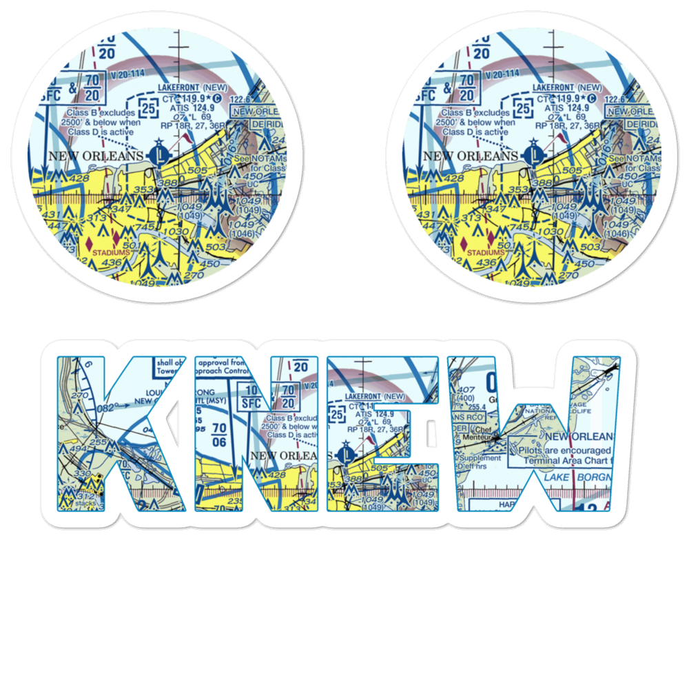 Lakefront Airport (NEW) VFR Sectional Sticker Pack 