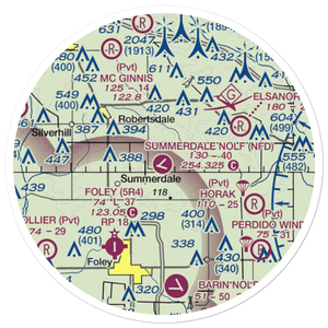 Summerdale Nolf Airport (NFD) VFR Sectional Sticker (20 mile)