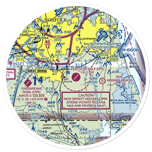 Fentress Naval Auxiliary Landing Field (NFE) VFR Sectional Sticker (30 mile)