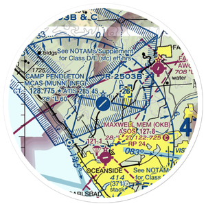 Camp Pendleton MCAS (Munn Field) Airport (NFG) VFR Sectional Sticker (20 mile)