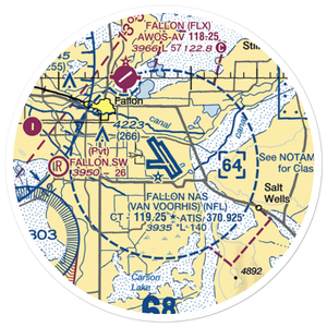 Fallon Naval Air Station (NFL) VFR Sectional Sticker (20 mile)