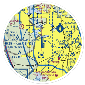 NAS Fort Worth JRB/Carswell Field (NFW) VFR Sectional Sticker (20 mile)
