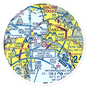 Alameda Naval Air Station (NGZ) VFR Sectional Sticker (20 mile)