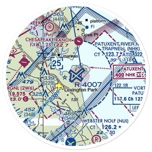 Patuxent River Naval Air Station (Trapnell Field) (NHK) VFR Sectional Sticker (20 mile)
