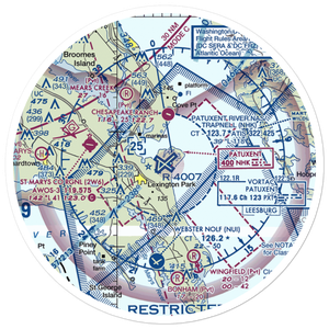 Patuxent River Naval Air Station (Trapnell Field) (NHK) VFR Sectional Sticker (30 mile)