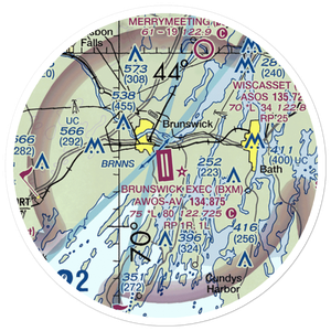 Brunswick Executive Airport (BXM) VFR Sectional Sticker (20 mile)