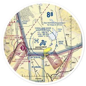 China Lake Naws (Armitage Field) Airport (NID) VFR Sectional Sticker (30 mile)